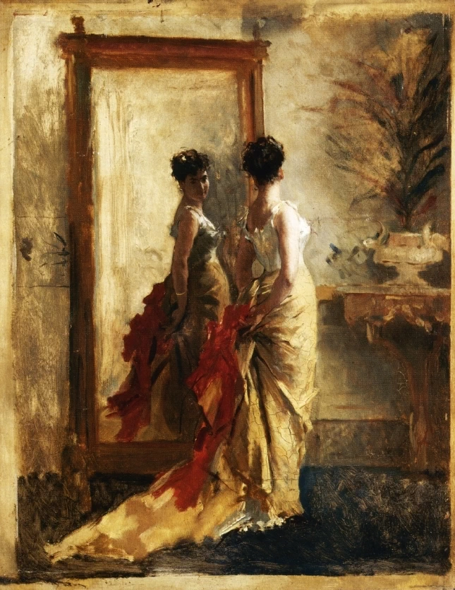 Donna allo specchio
